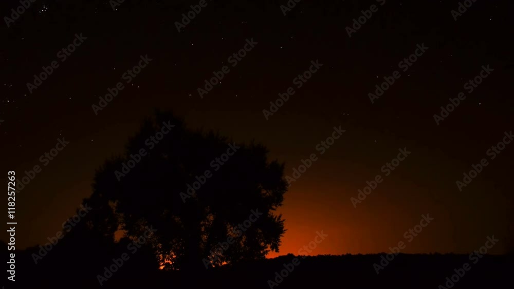 Stars in the night sky. Movement of star. Time-lapse. Stars in the night sky. Movement of star. Time-lapse.