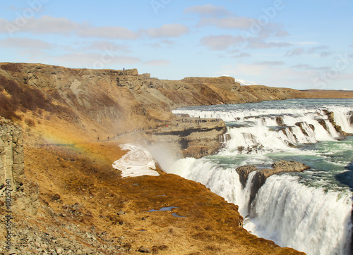 Gullfoss, waterfall located in the canyon of the hvita river river in southwest Iceland