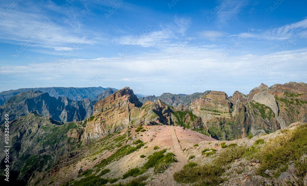 Madeira island mountain landscape view from Pico Arieiro
