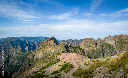 Madeira island mountain landscape view from Pico Arieiro