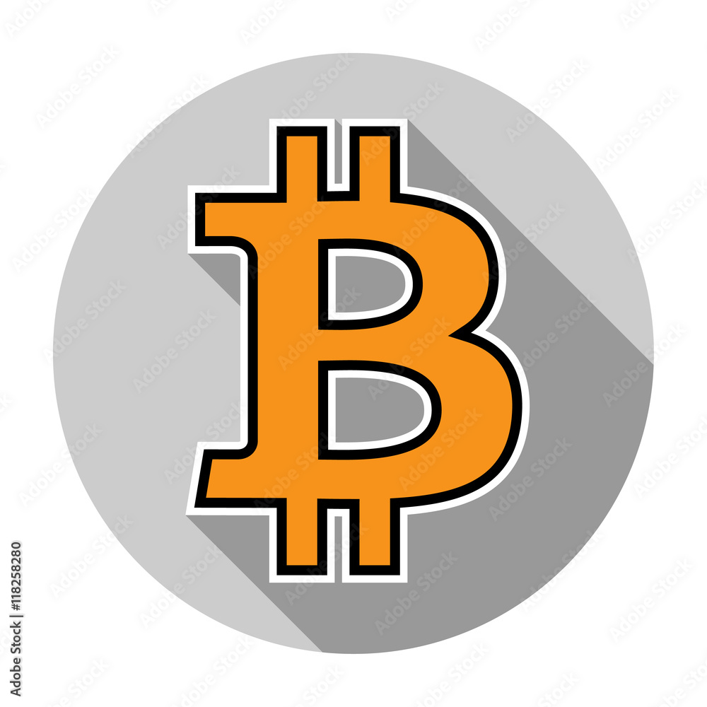 Bitcoin icon flat design vector illustration Bitcoin icon flat design vector illustration