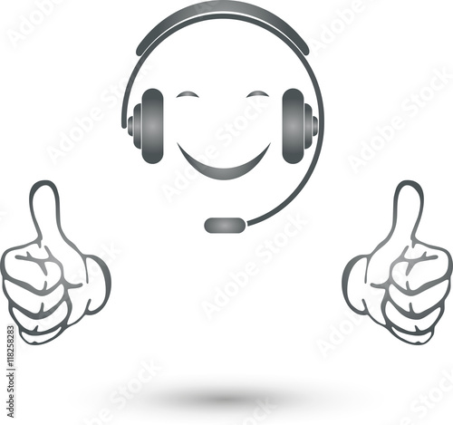 Person, Hände, Lächeln, Headset