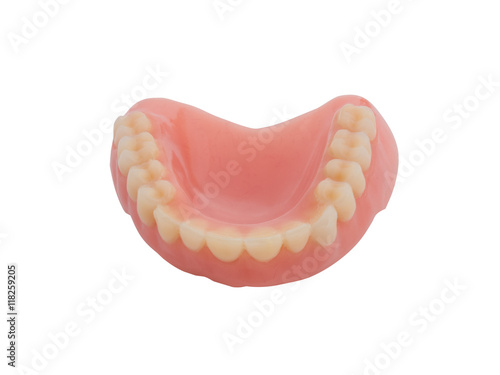 Fotografija plastic teeth on isolate white background. (clipping path)