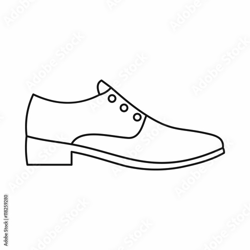 Men shoe icon in outline style isolated on white background. Wear symbol vector illustration