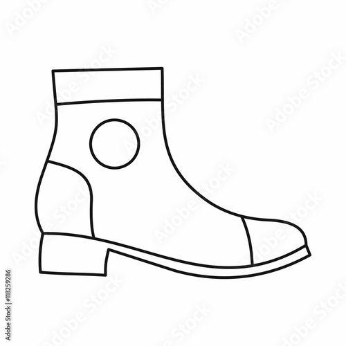 Men boot icon in outline style isolated on white background. Wear symbol vector illustration