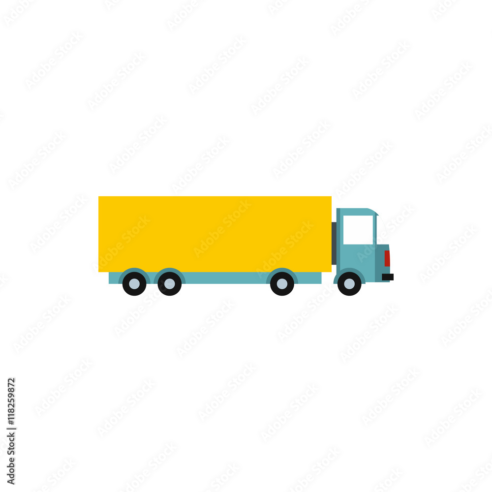 Truck icon in flat style isolated on white background. Transport symbol Truck icon in flat style isolated on white background. Transport symbol