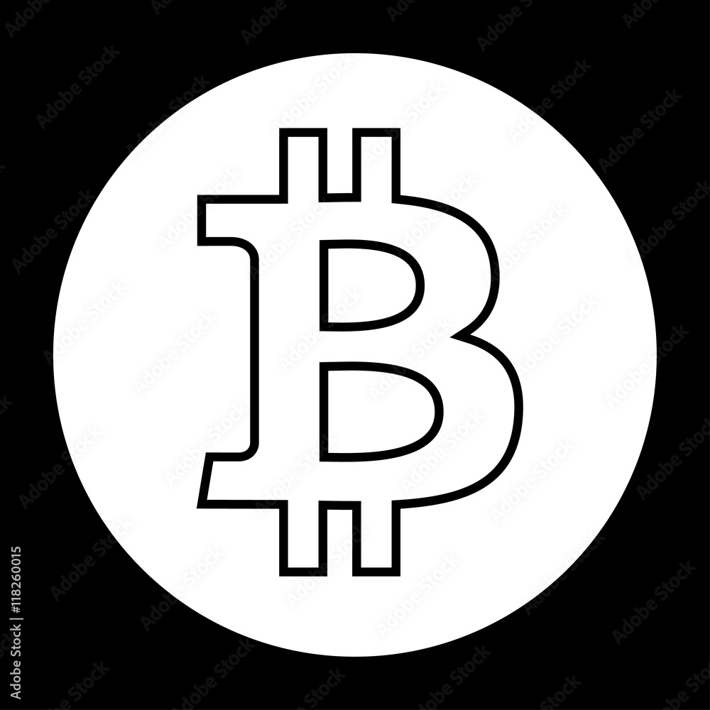 Bitcoin icon black and white vector illustration Bitcoin icon black and white vector illustration