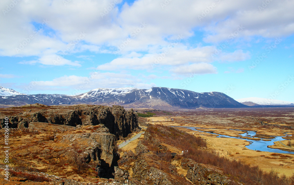 Thingvellir, national park and most popular tourist destinations in Iceland