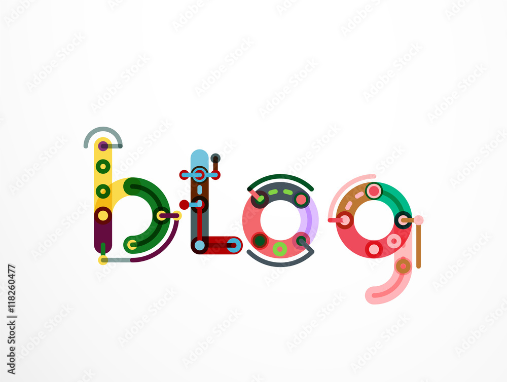 Fototapeta premium Blog word lettering banner
