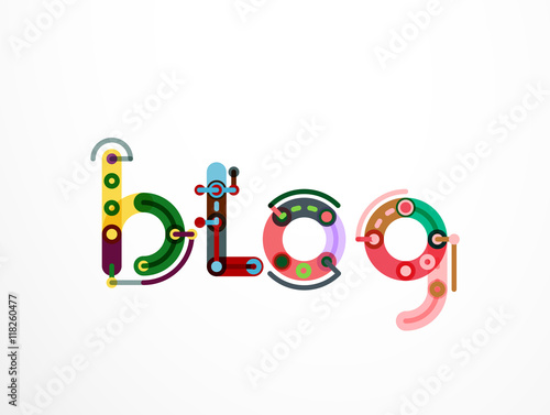 Blog word lettering banner