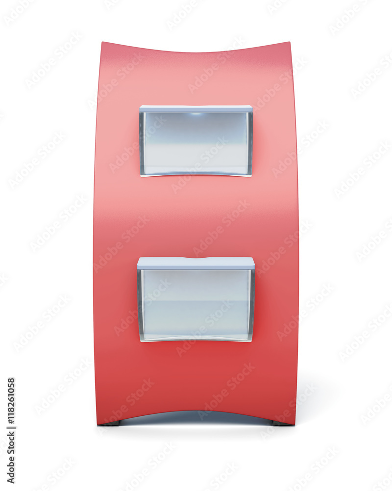 Stand with cells for pamphlets or leaflets on white background. Stand with cells for pamphlets or leaflets on white background.