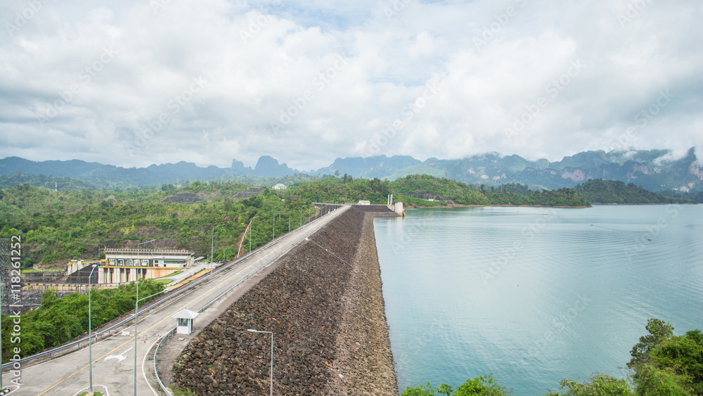 Ratchaprapa Dam in Surat Thani, Thailand
