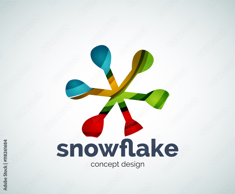 Vector Christmas snowflake logo template Vector Christmas snowflake logo template