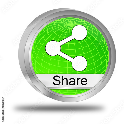 Share Button - 3D illustration