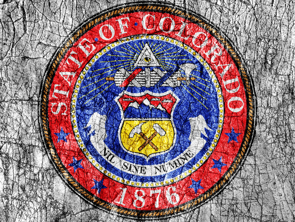 Grudge stone painted US Colorado seal flag Grudge stone painted US Colorado seal flag