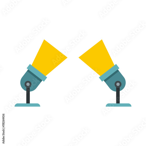 Two spotlights icon in flat style on a white background