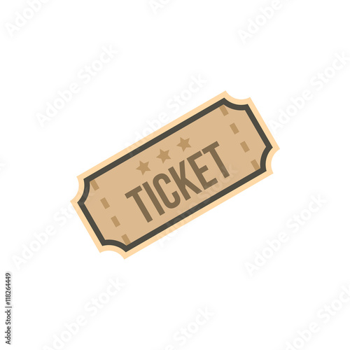 Ticket icon in flat style on a white background