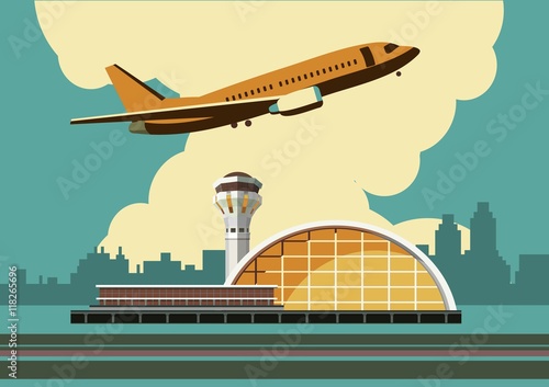 airport building vector illustration