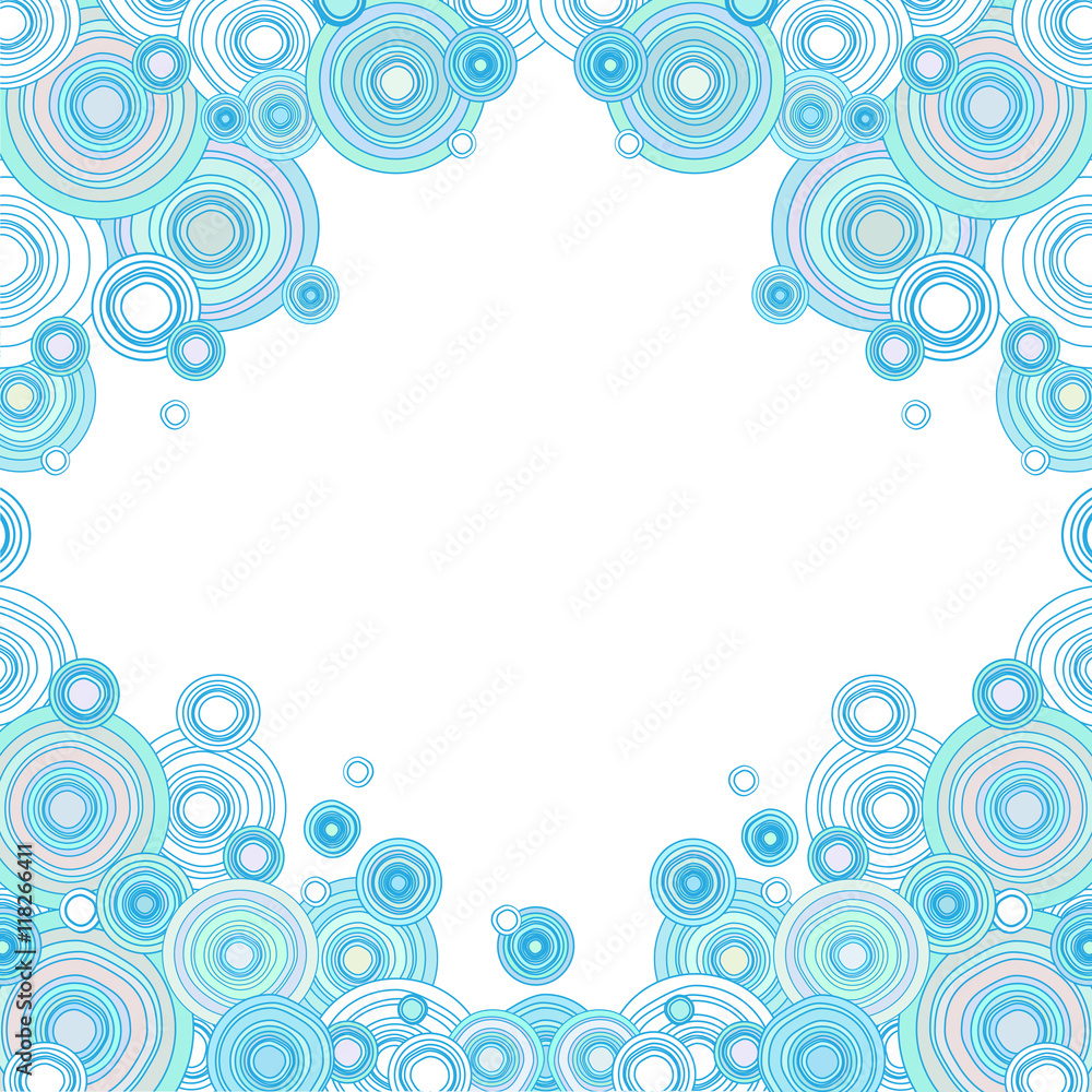 Frame background with stylized doodle air or water bubbles. Frame background with stylized doodle air or water bubbles.
