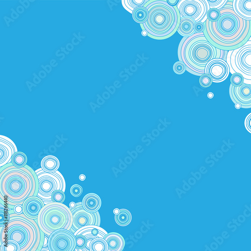 Water background with stylized doodle air bubbles.