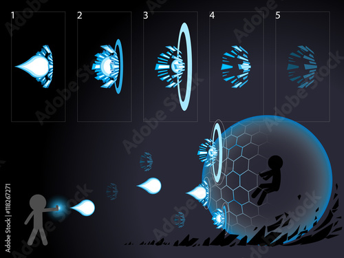 Shooting effect animation.