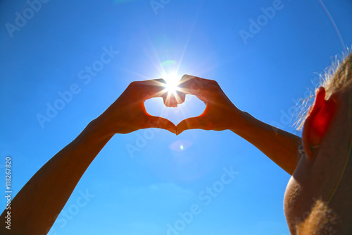 Sky heart hand