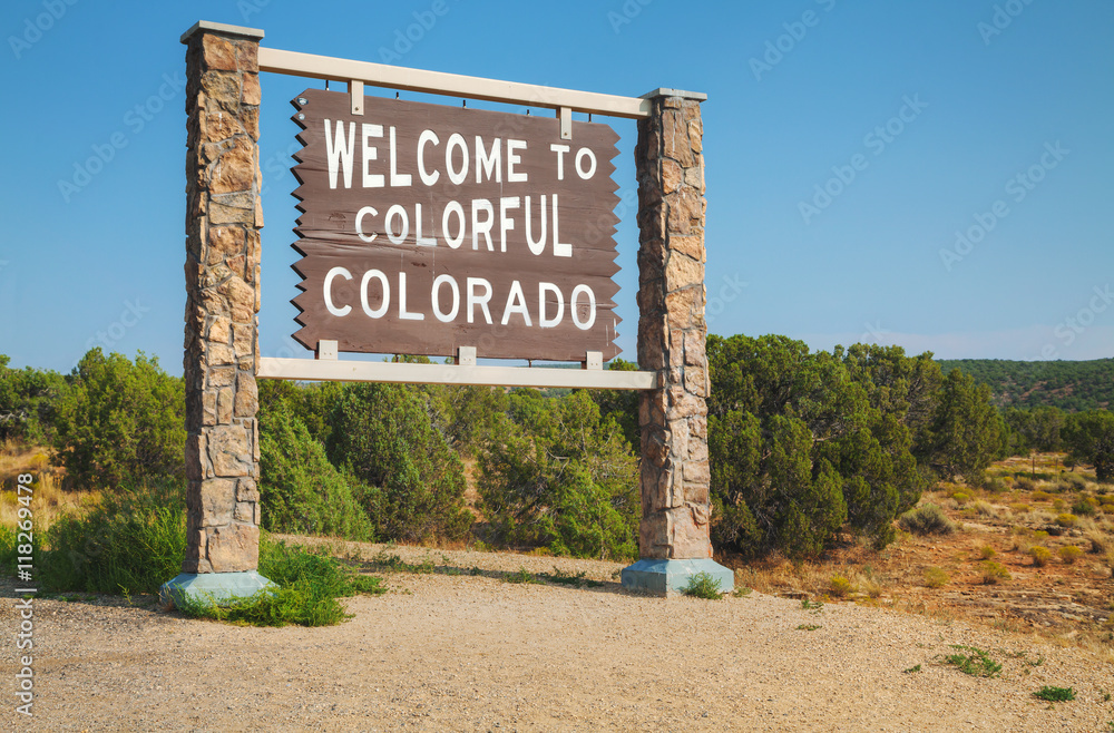 Welcome to Colorado road sign