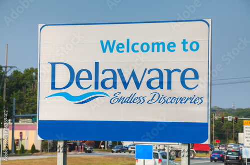 Welcome to Delaware road sign photo