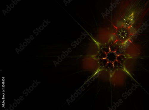 fractal stars of green and red