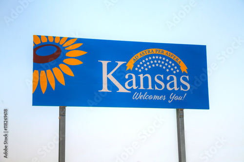 Tablou pe pânză Kansas welcomes you sign