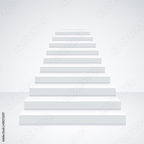 White Staircase Blank. Vector