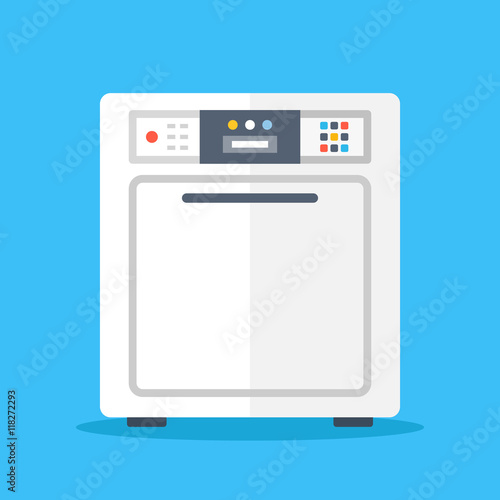 Vector dishwasher. Flat graphic design