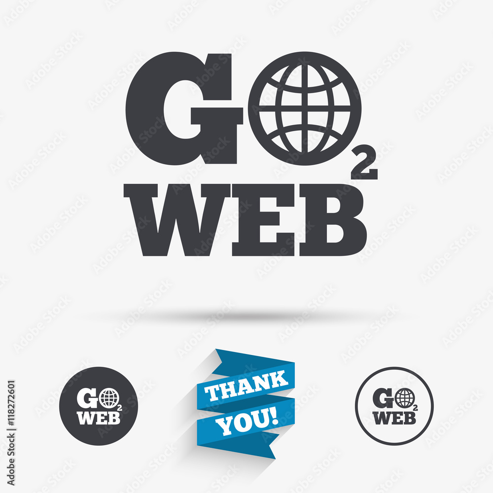 Go to Web icon. Internet access symbol. Go to Web icon. Internet access symbol.