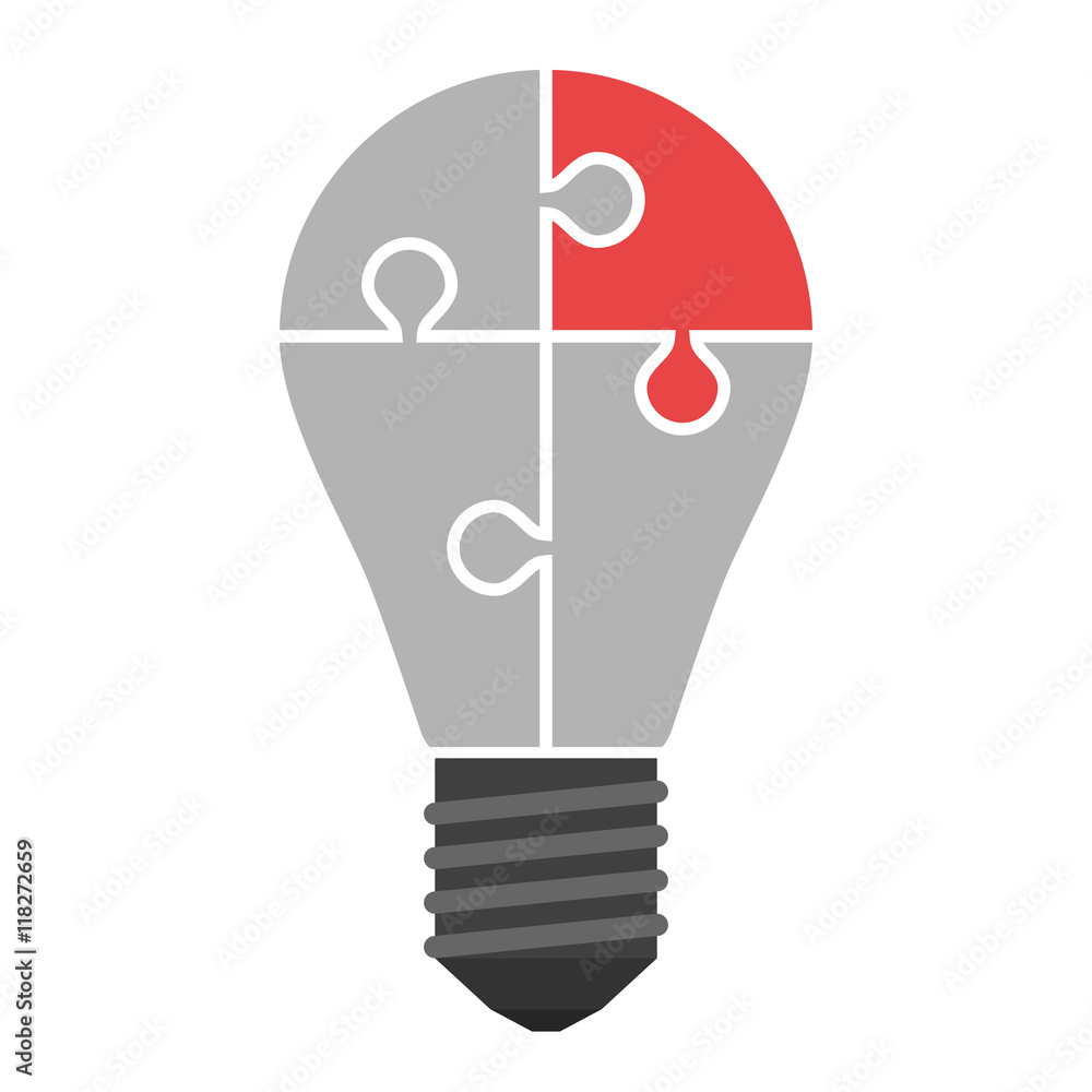 Lightbulb consisting of puzzles Lightbulb consisting of puzzles