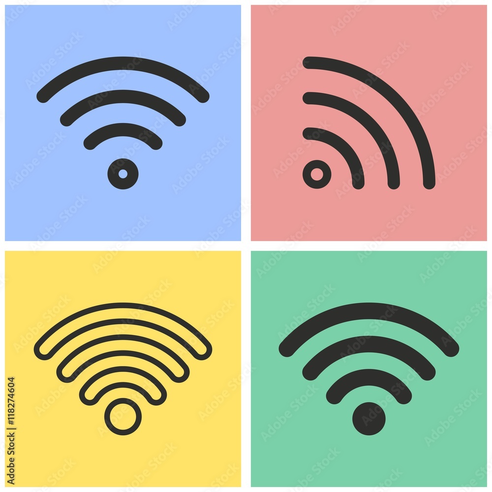 Wi-Fi icon set. Wi-Fi icon set.
