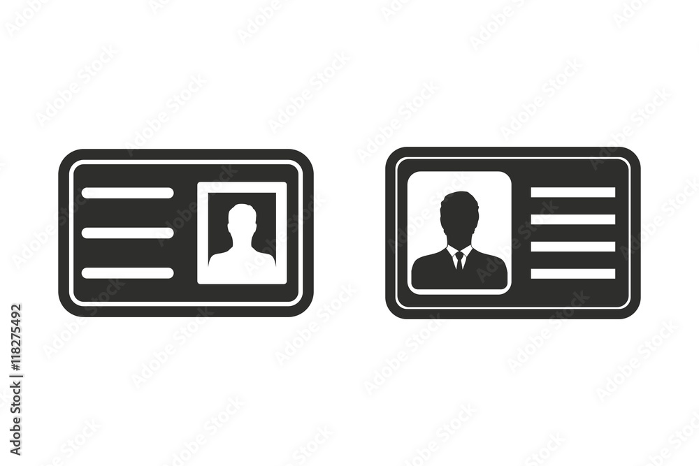 Identification card - vector icon. Identification card - vector icon.