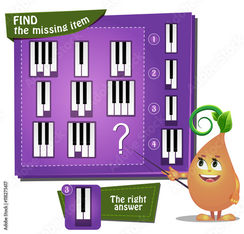 find the missing part piano keys