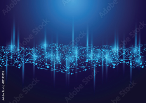 data deep learning hologram ai technology robotic, futuristic cyber social network, system of background illustration 3d rendering, blockchain bitcoin fintech