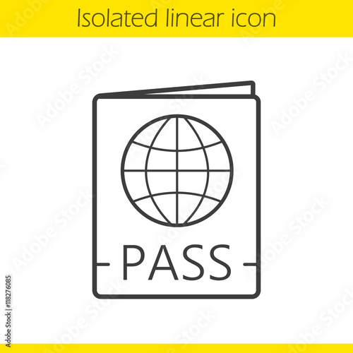 International passport linear icon
