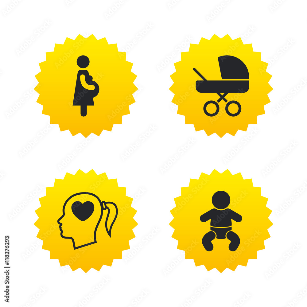 Maternity icons. Baby infant, pregnancy, buggy. Maternity icons. Baby infant, pregnancy, buggy.