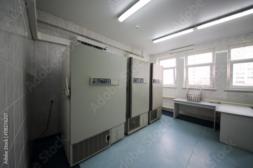 medical refrigerators in the blood bank laboratory