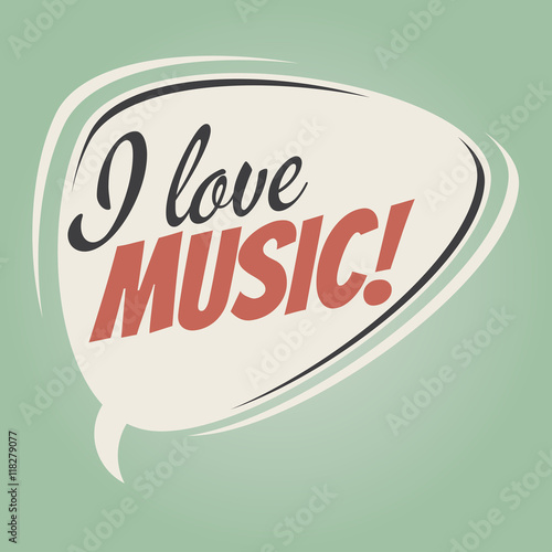 i love music retro cartoon balloon