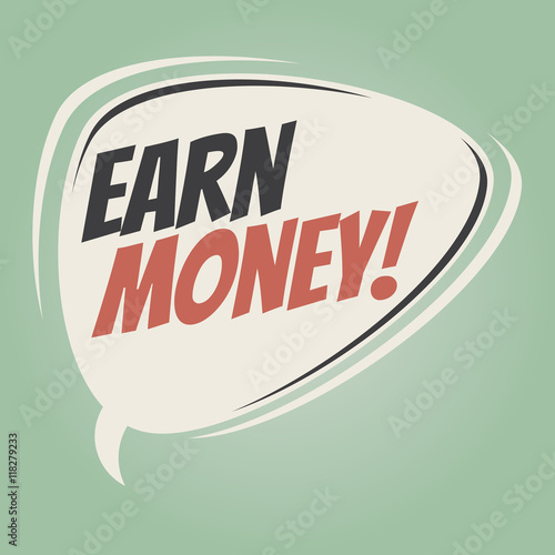 earn money retro cartoon balloon
