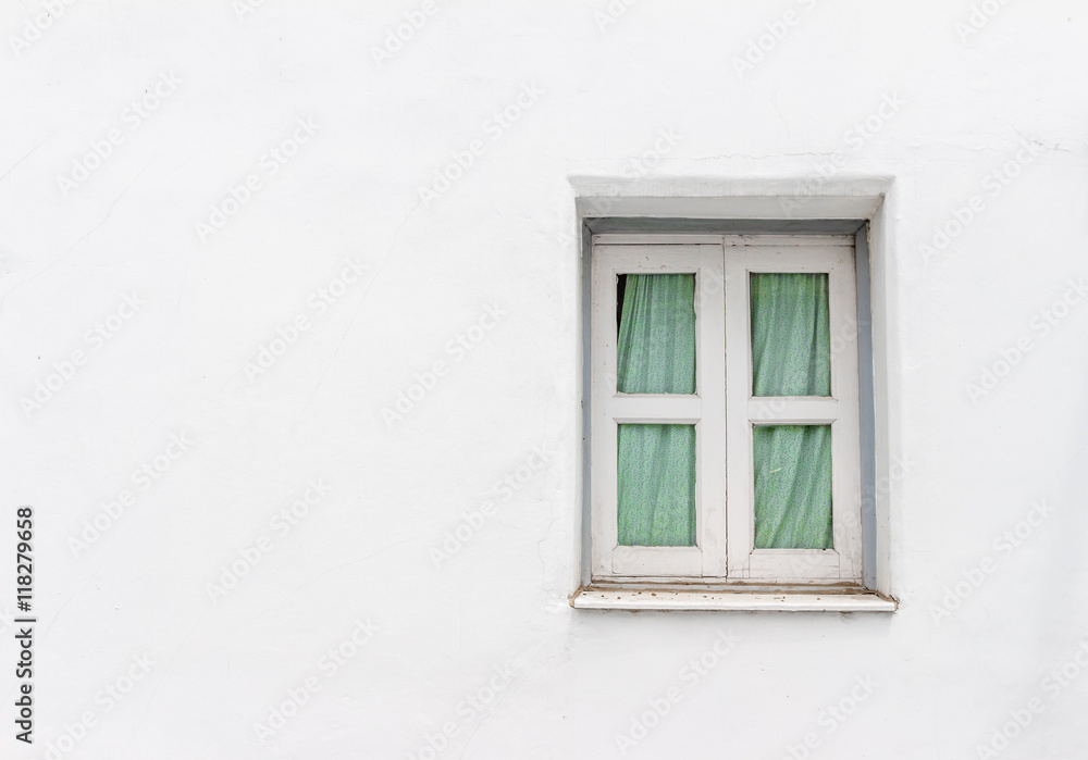 Window on a white wall