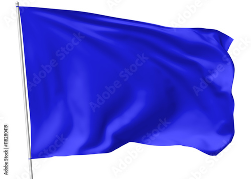 Blue flag on flagpole