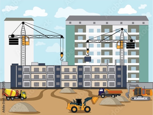 Buildings Construction background image design for illustration, postcards, posters, labels, signs and other advertisement and design needs.