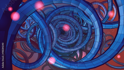 Abstract spiral wire background with technology or sci fi concep