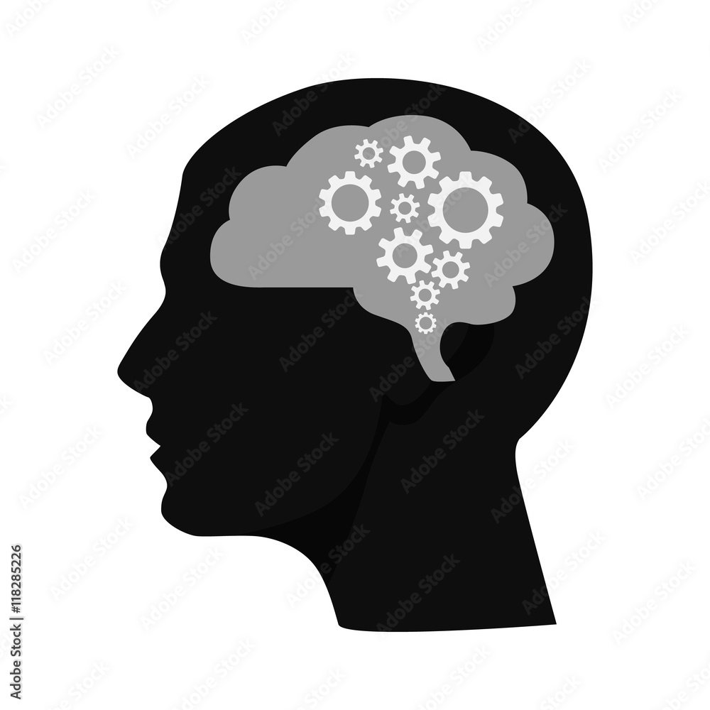 Concept idea, creative gear in head. Vector illustration. Concept idea, creative gear in head. Vector illustration.