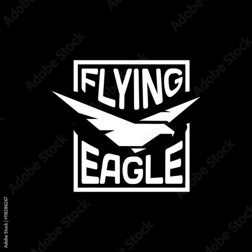 Isolated eagle silhouette vector logo. Bird logotype. Flight illustration.