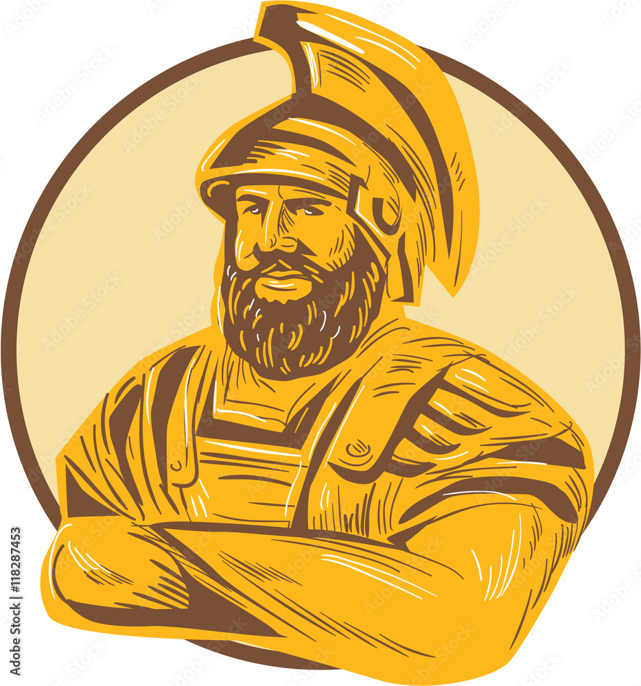 King Agamemnon Arms Crossed Circle Drawing